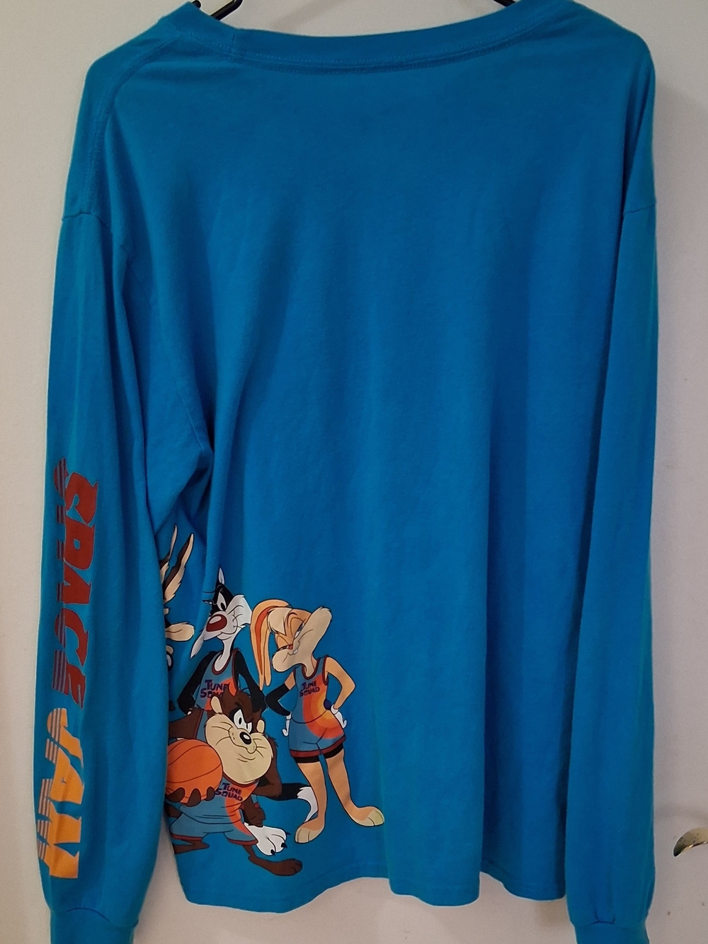 Space Jam Looney Tunes Tune Squad Graphic Print Blue Long Sleeve Tee Unisex L - Picture 2 of 6